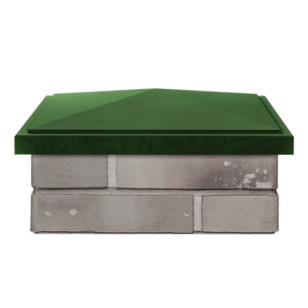 Колпак Zking БонаМоно Зеленый на столб 1.5х1.5 кирпича (385х385, 400х400мм) Бийск фото