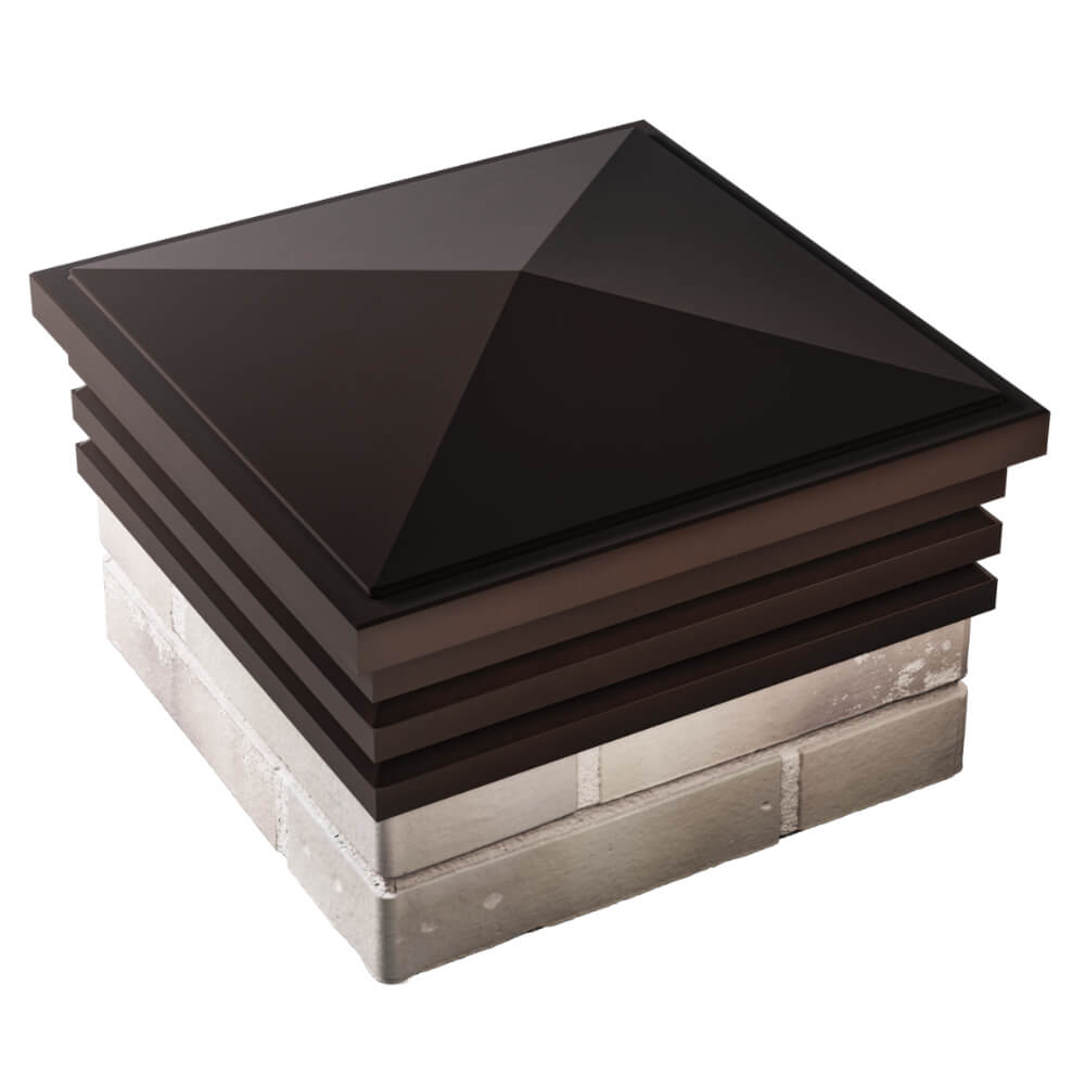 Колпак Zking Бона ХайТек Коричневый на столб 1.5х1.5 кирпича (385х385мм) в Бийске фото