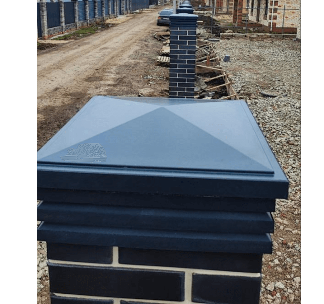 Колпак Zking Бона ХайТек Серый на столб 1.5х1.5 кирпича (385х385мм) в Бийске фото