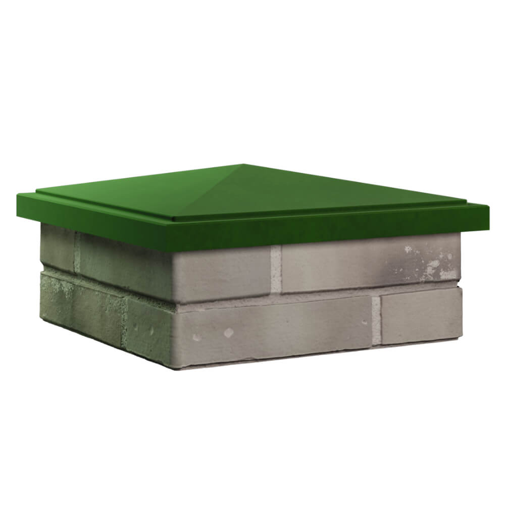 Колпак Zking БонаМоно Зеленый на столб 1.5х1.5 кирпича (385х385, 400х400мм) в Бийске фото