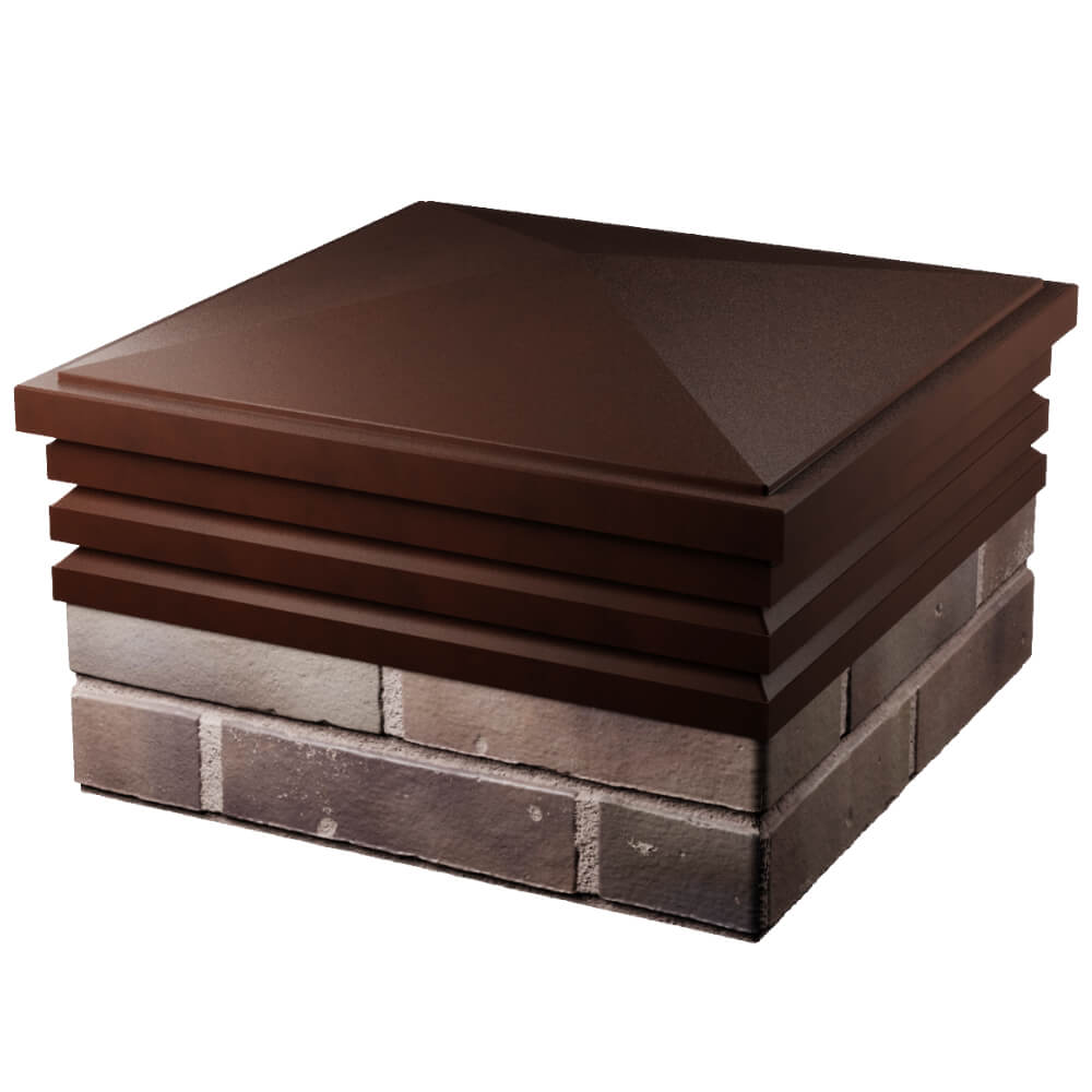 Колпак Zking Бона ХайТек Коричневый на столб 2х2 кирпича (513х513мм) в Бийске фото