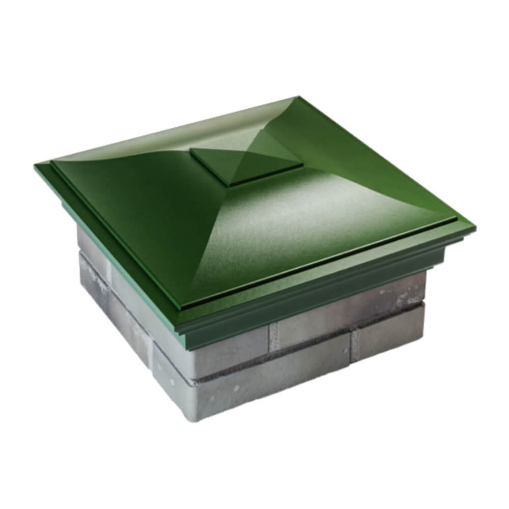 Колпак Zking Монблан Зеленый на столб 1.5х1.5 еврокирпича 0.7НФ (355х355мм) в Бийске фото