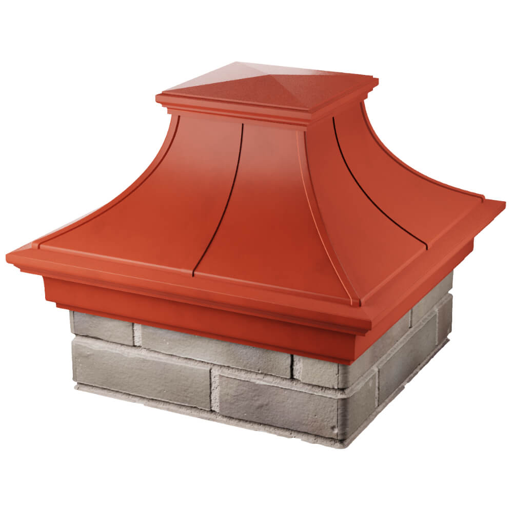Колпак Zking Монблан Премиум Красный на столб 1.5х1.5 кирпича (385х385мм) в Бийске фото
