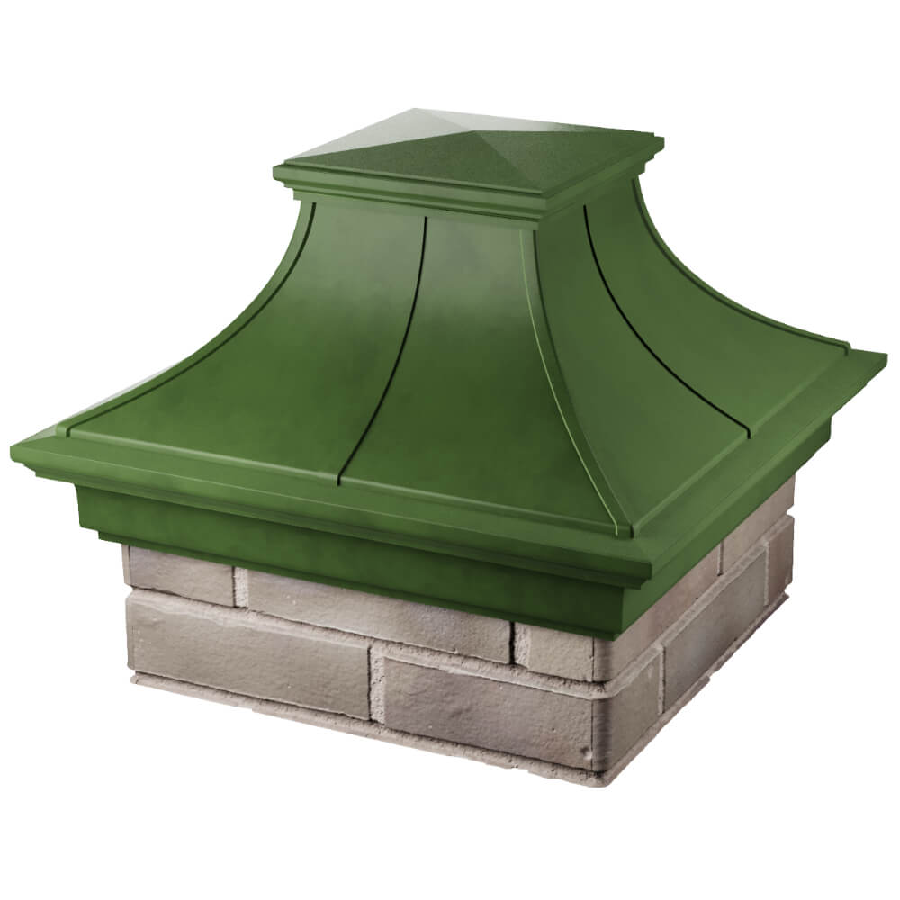 Колпак Zking Монблан Премиум Зеленый на столб 1.5х1.5 кирпича (385х385мм) в Бийске фото