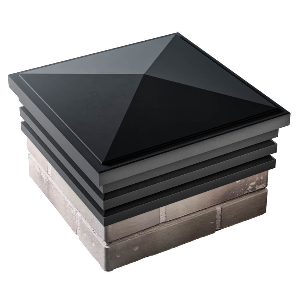 Колпак Zking Бона ХайТек Черный на столб 1.5х1.5 кирпича (385х385мм) в Бийске фото