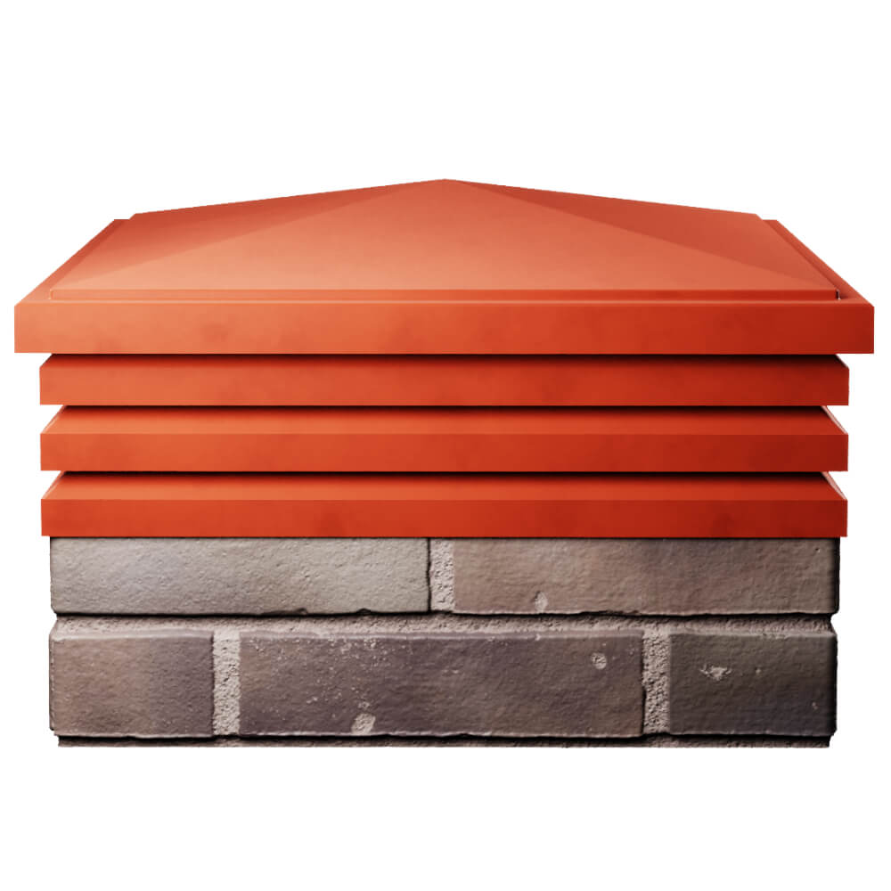 Колпак Zking Бона ХайТек Красный на столб 2х2 кирпича (513х513мм) Бийск фото