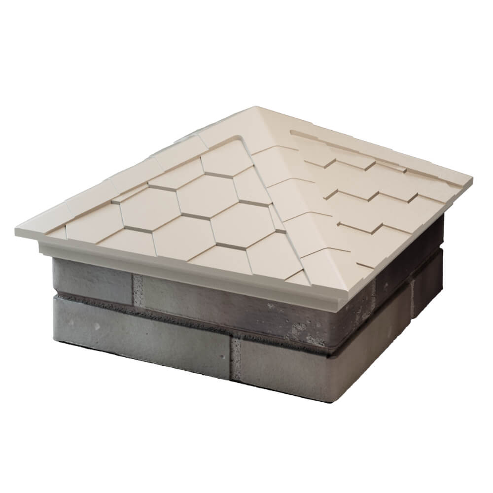 Колпак Zking Эверест Бежевый на столб 1.5х1.5 кирпича (390х390мм) в Бийске фото