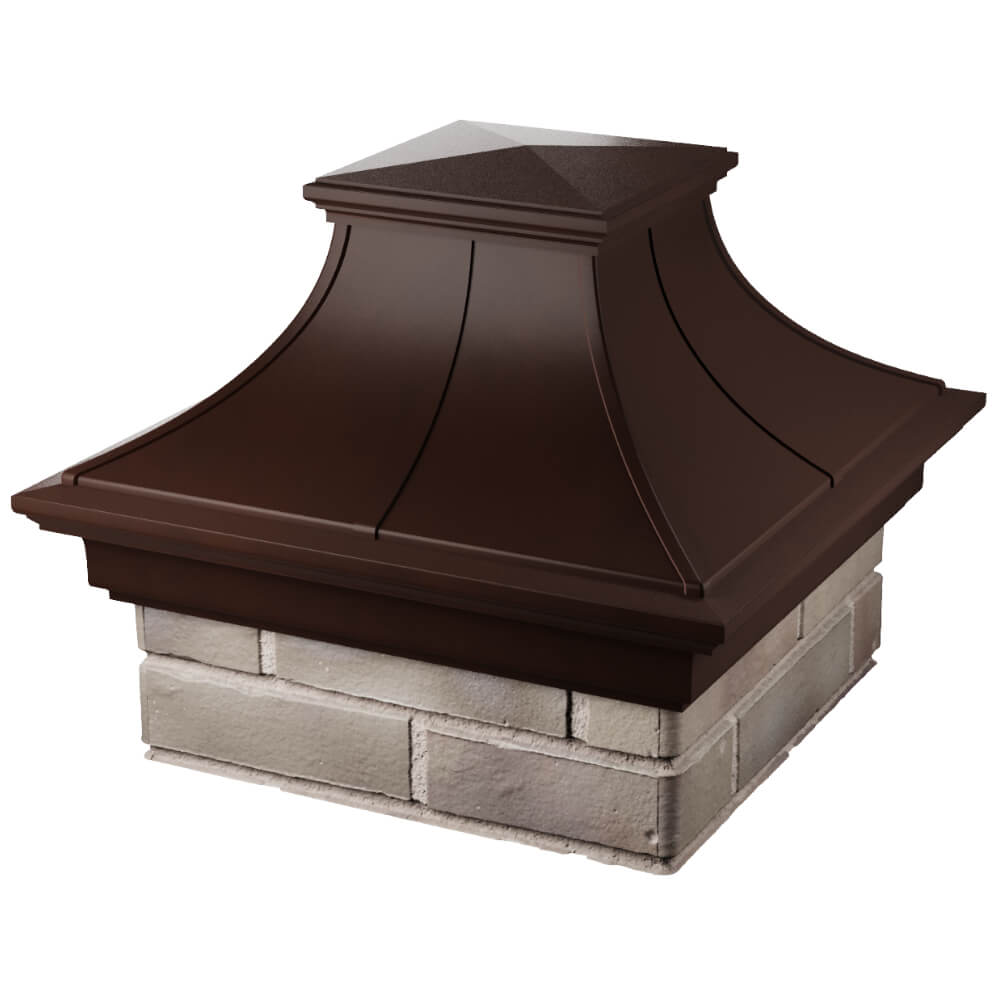 Колпак Zking Монблан Премиум Коричневый на столб 1.5х1.5 кирпича (385х385мм) в Бийске фото