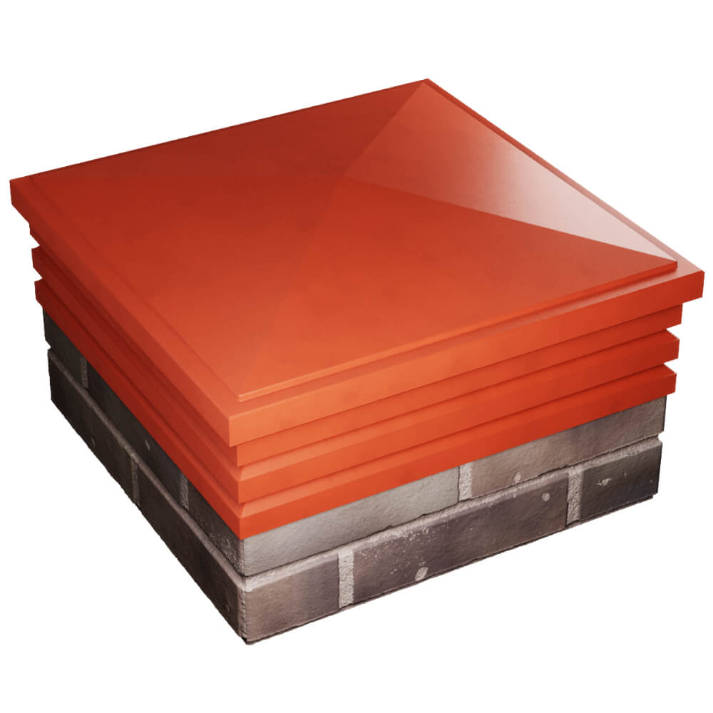 Колпак Zking Бона ХайТек Красный на столб 2х2 кирпича (513х513мм) в Бийске фото