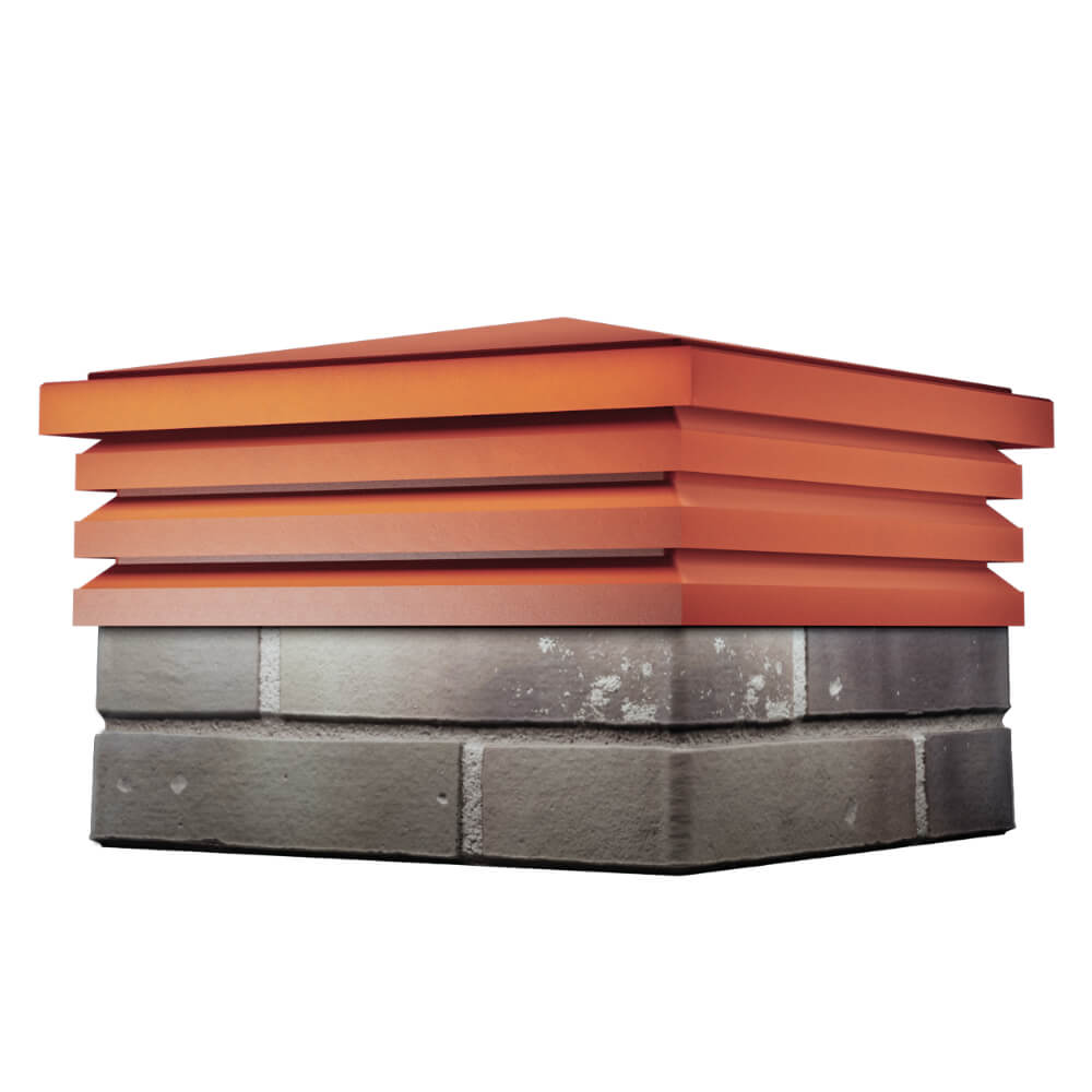 Колпак Zking Бона ХайТек Красный на столб 1.5х1.5 кирпича (385х385мм) в Бийске фото