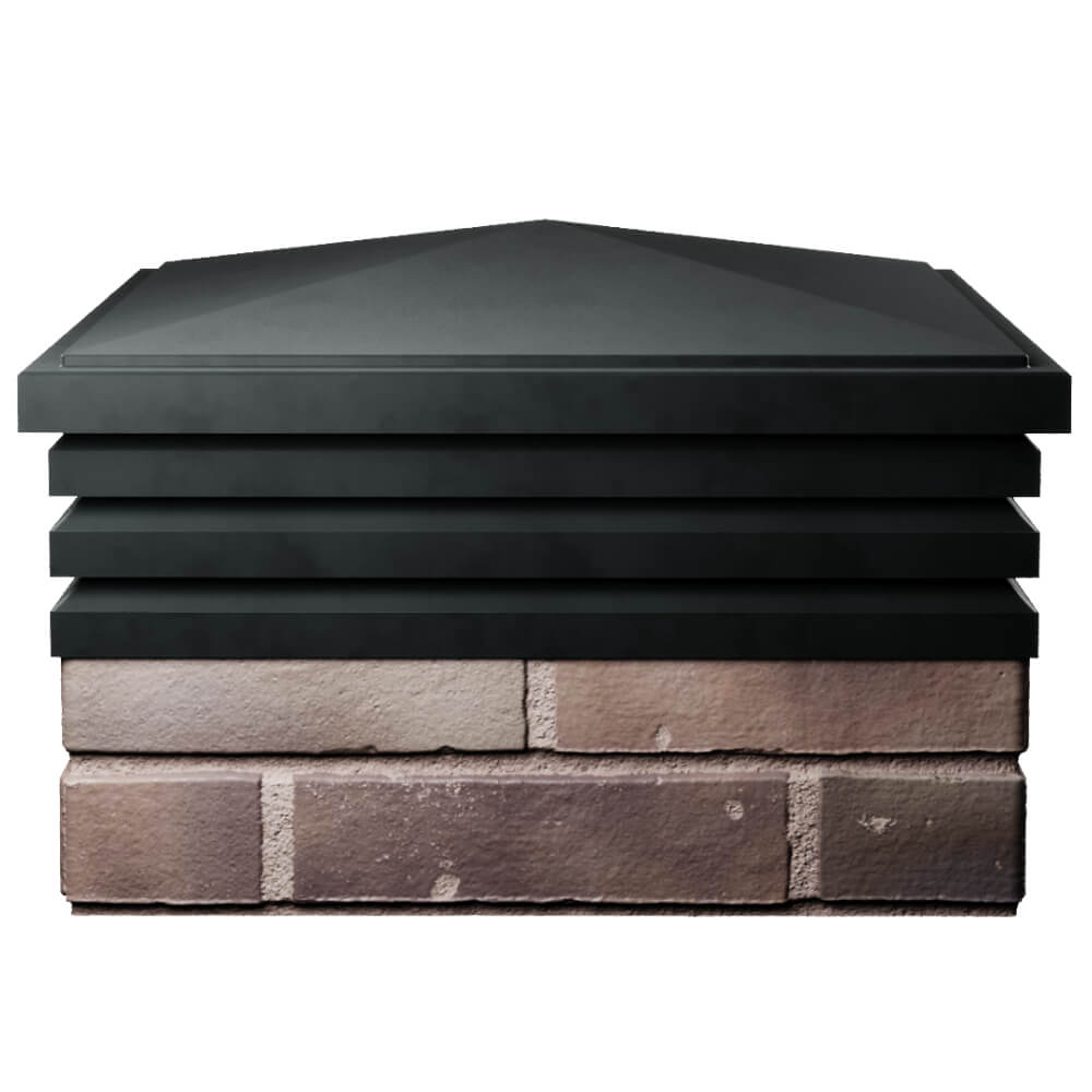 Колпак Zking Бона ХайТек Черный на столб 2х2 кирпича (513х513мм) Бийск фото