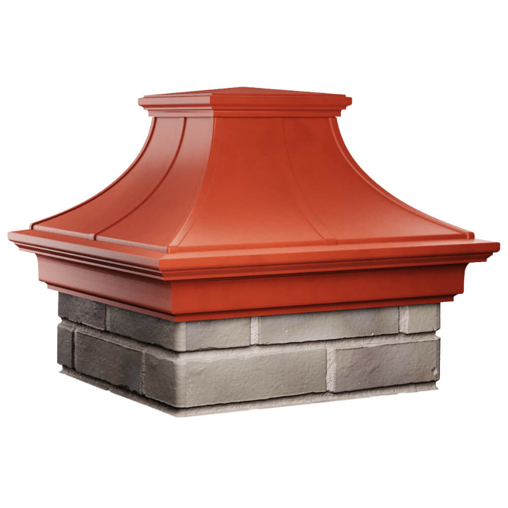 Колпак Zking Монблан Премиум Красный на столб 1.5х1.5 кирпича (385х385мм) в Бийске фото