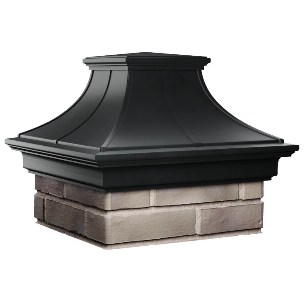 Колпак Zking Монблан Премиум Черный на столб 1.5х1.5 кирпича (385х385мм) в Бийске фото