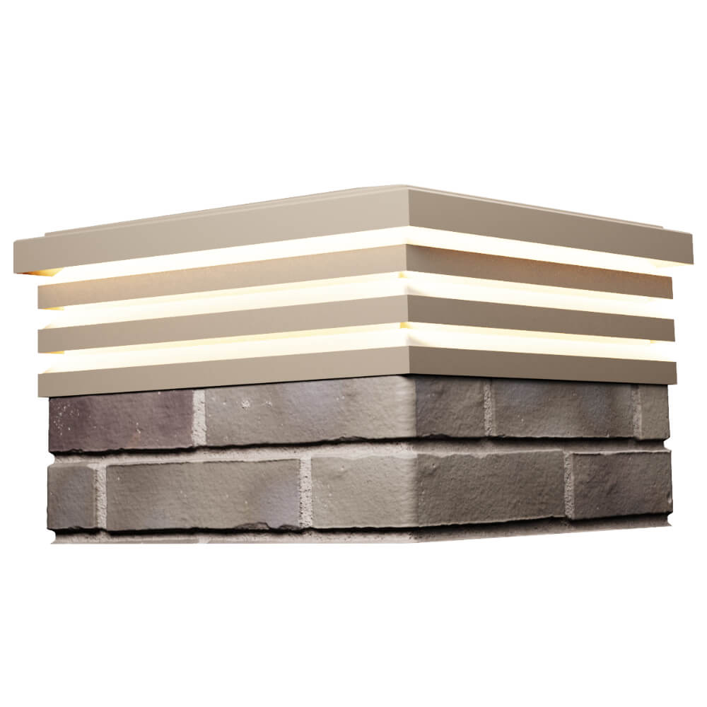 Колпак Zking Бона ХайТек Бежевый на столб 1.5х1.5 кирпича (385х385мм) с подсветкой в Бийске фото