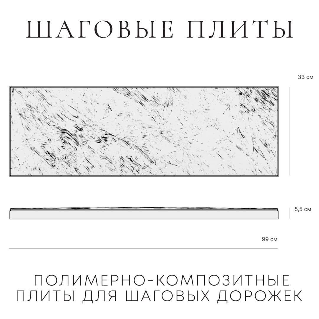 Шаговая плита STONE Графитовый Серый 990х330х55мм в Бийске фото