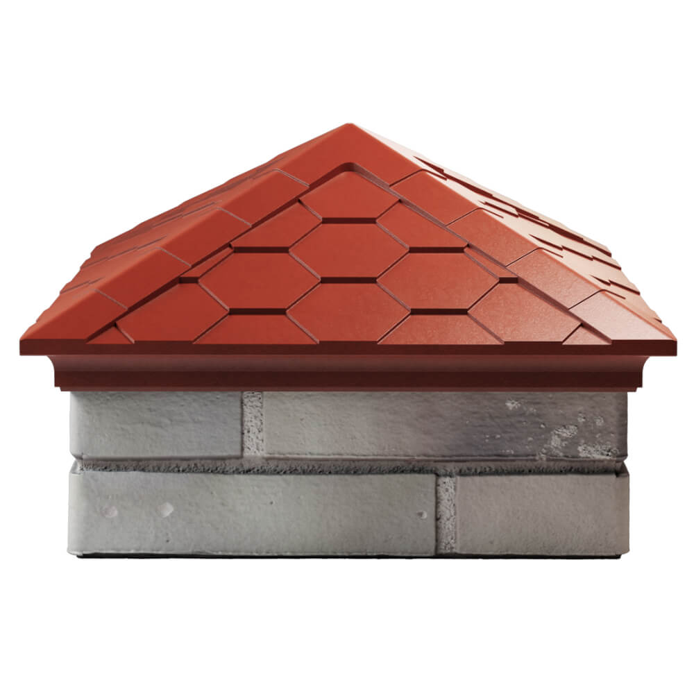 Колпак Zking Эверест Красный на столб 1.5х1.5 кирпича (390х390мм) Бийск фото