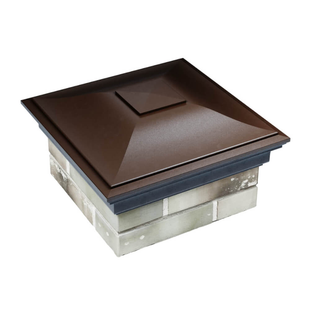 Колпак Zking Монблан Коричневый на столб 1.5х1.5 еврокирпича 0.7НФ (355х355мм) в Бийске фото