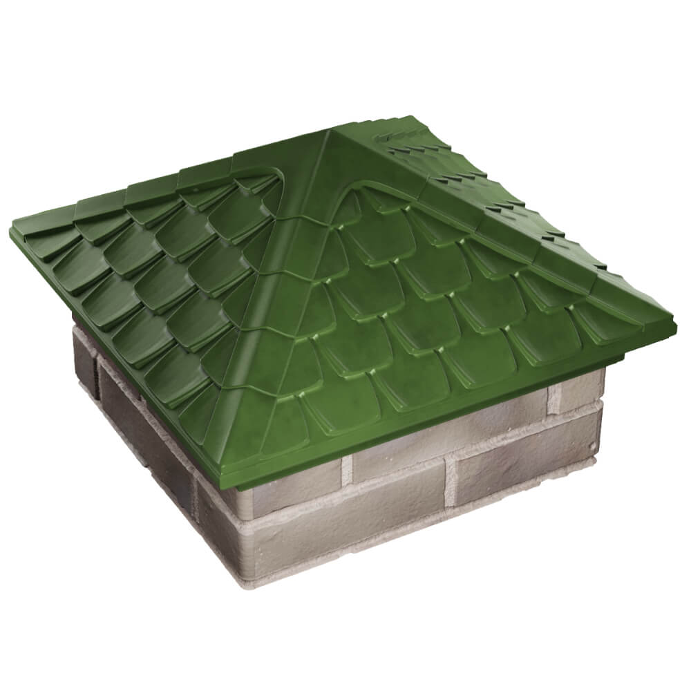 Колпак Zking Эльбрус Зеленый на столб 1.5х1.5 кирпича (385х385мм) в Бийске фото