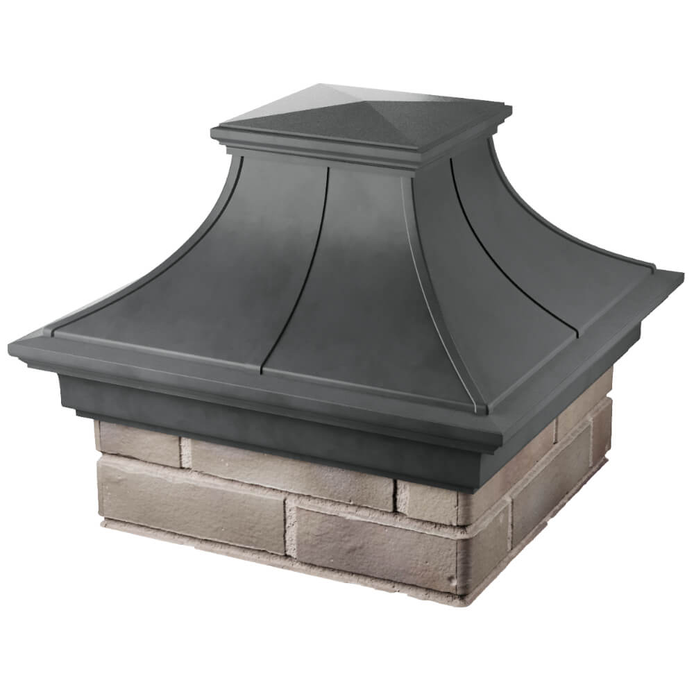 Колпак Zking Монблан Премиум Серый на столб 1.5х1.5 кирпича (385х385мм) в Бийске фото