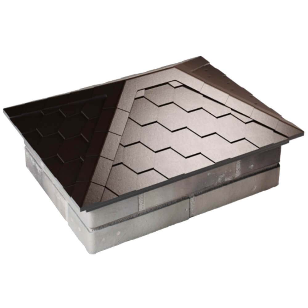 Колпак Zking Эверест Коричневый на столб 2х1.5 кирпича (520х390мм) Бийск фото