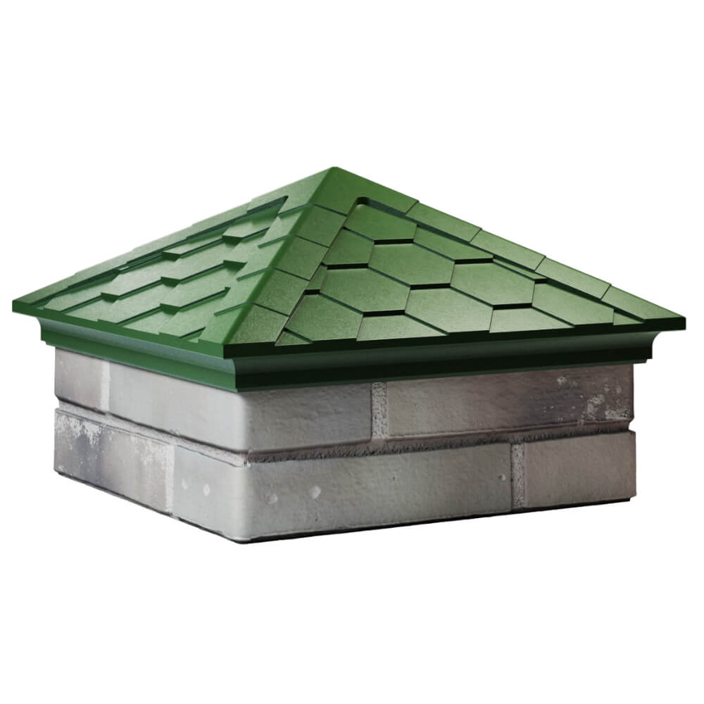 Колпак Zking Эверест Зеленый на столб 1.5х1.5 кирпича (390х390мм) в Бийске фото