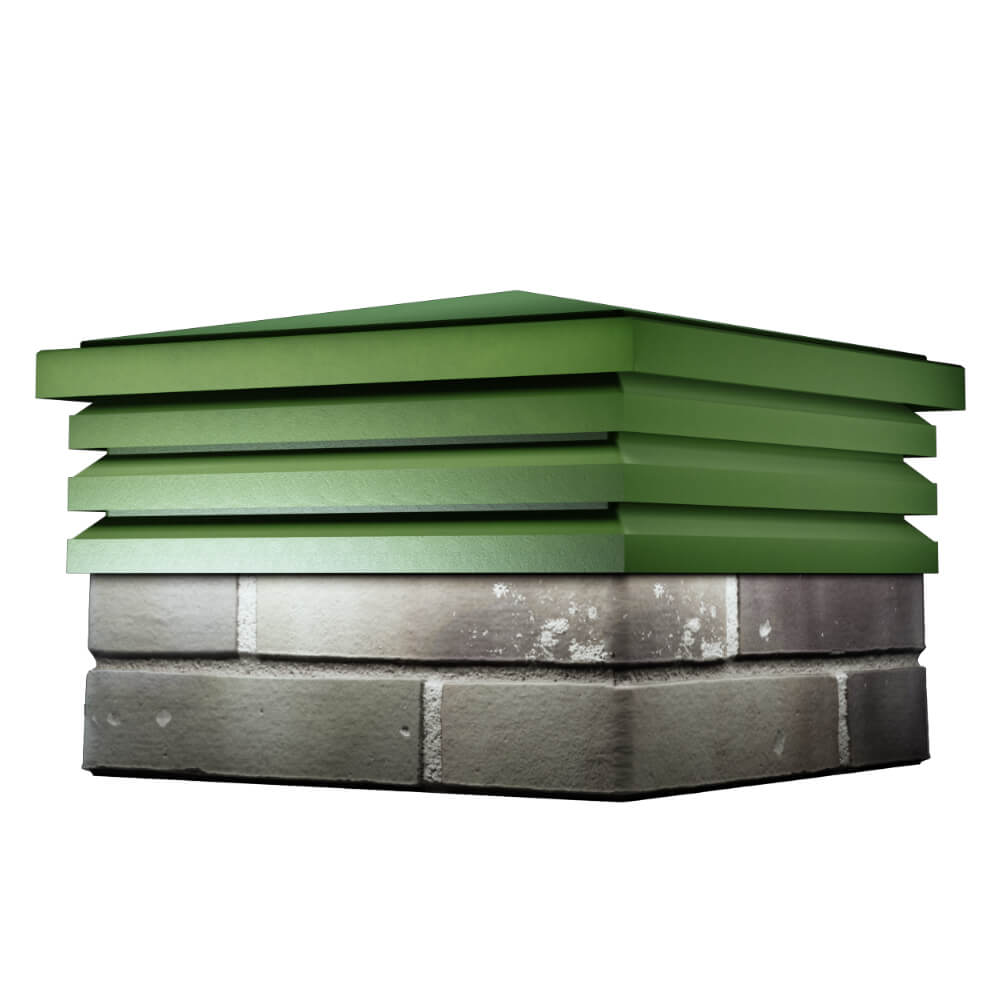 Колпак Zking Бона ХайТек Зеленый на столб 1.5х1.5 кирпича (385х385мм) в Бийске фото