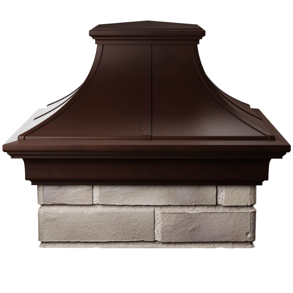 Колпак Zking Монблан Премиум Коричневый на столб 1.5х1.5 кирпича (385х385мм) Бийск фото