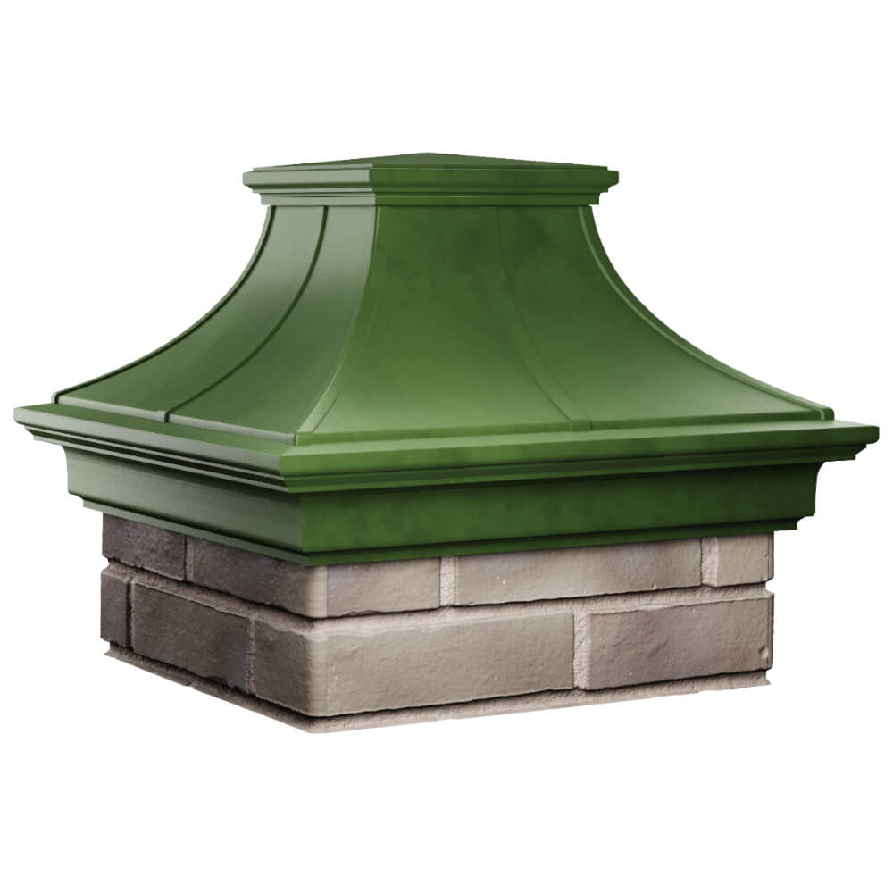 Колпак Zking Монблан Премиум Зеленый на столб 1.5х1.5 кирпича (385х385мм) в Бийске фото