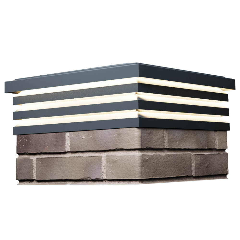 Колпак Zking Бона ХайТек Серый на столб 1.5х1.5 кирпича (385х385мм) с подсветкой в Бийске фото