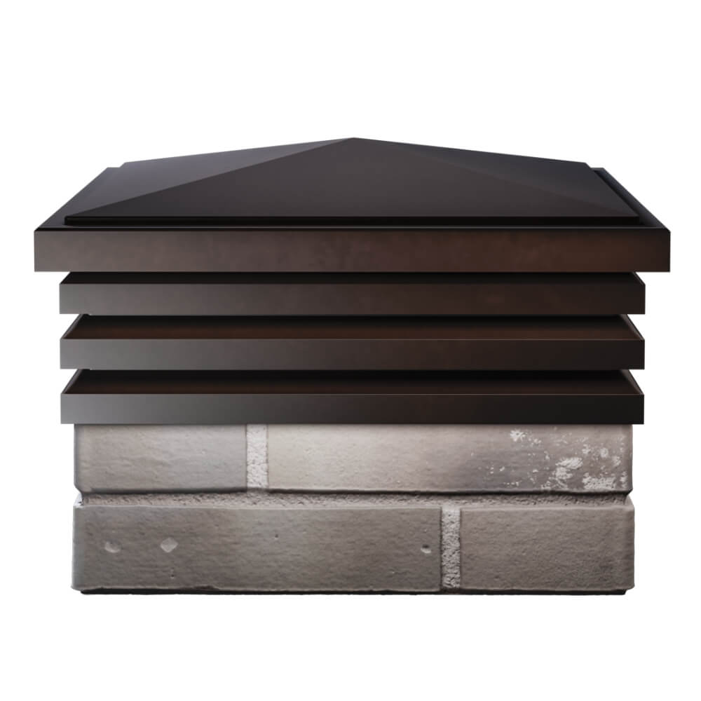 Колпак Zking Бона ХайТек Коричневый на столб 1.5х1.5 кирпича (385х385мм) Бийск фото