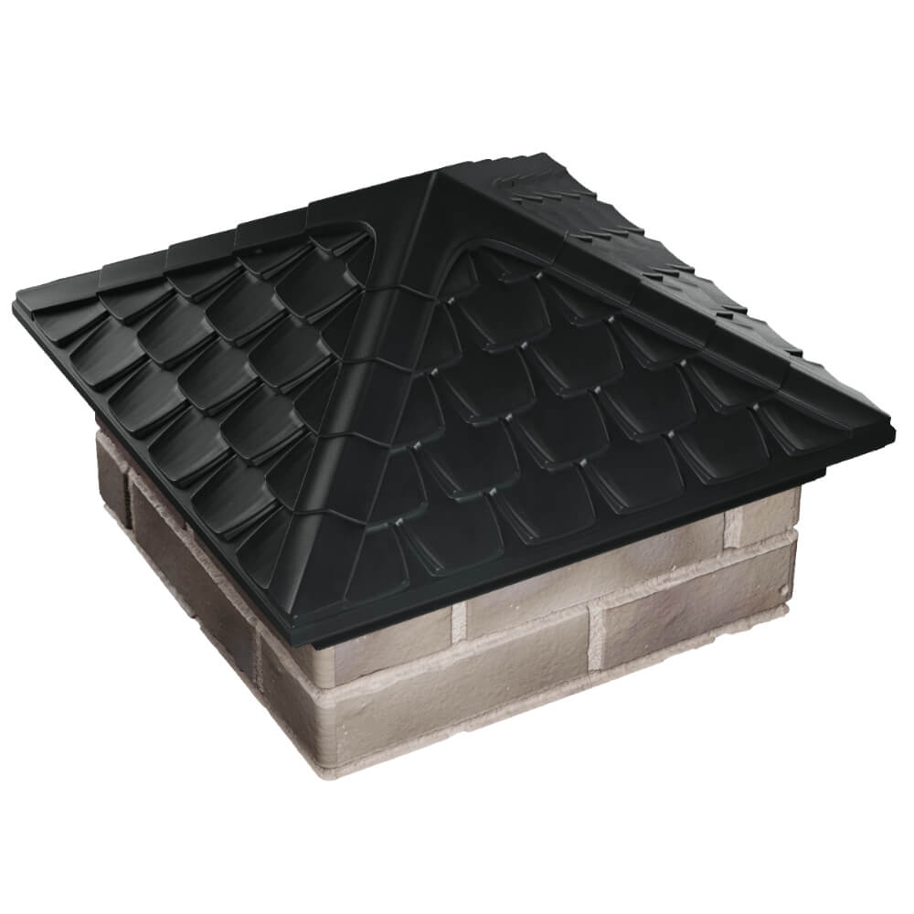 Колпак Zking Эльбрус Черный на столб 1.5х1.5 кирпича (385х385мм) в Бийске фото