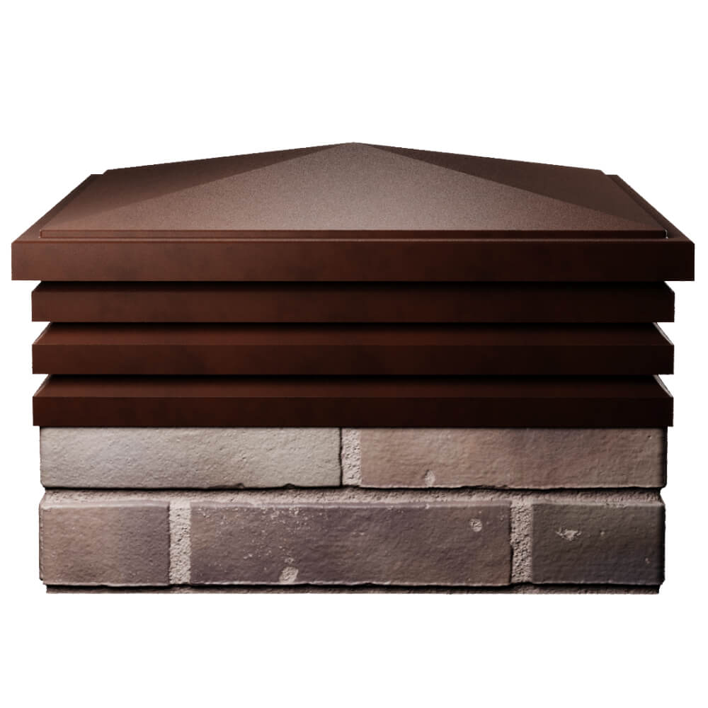 Колпак Zking Бона ХайТек Коричневый на столб 2х2 кирпича (513х513мм) Бийск фото