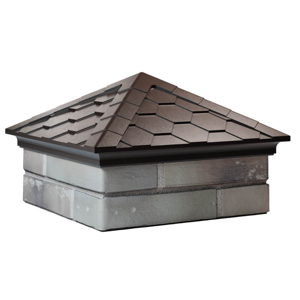 Колпак Zking Эверест Коричневый на столб 1.5х1.5 кирпича (390х390мм) в Бийске фото