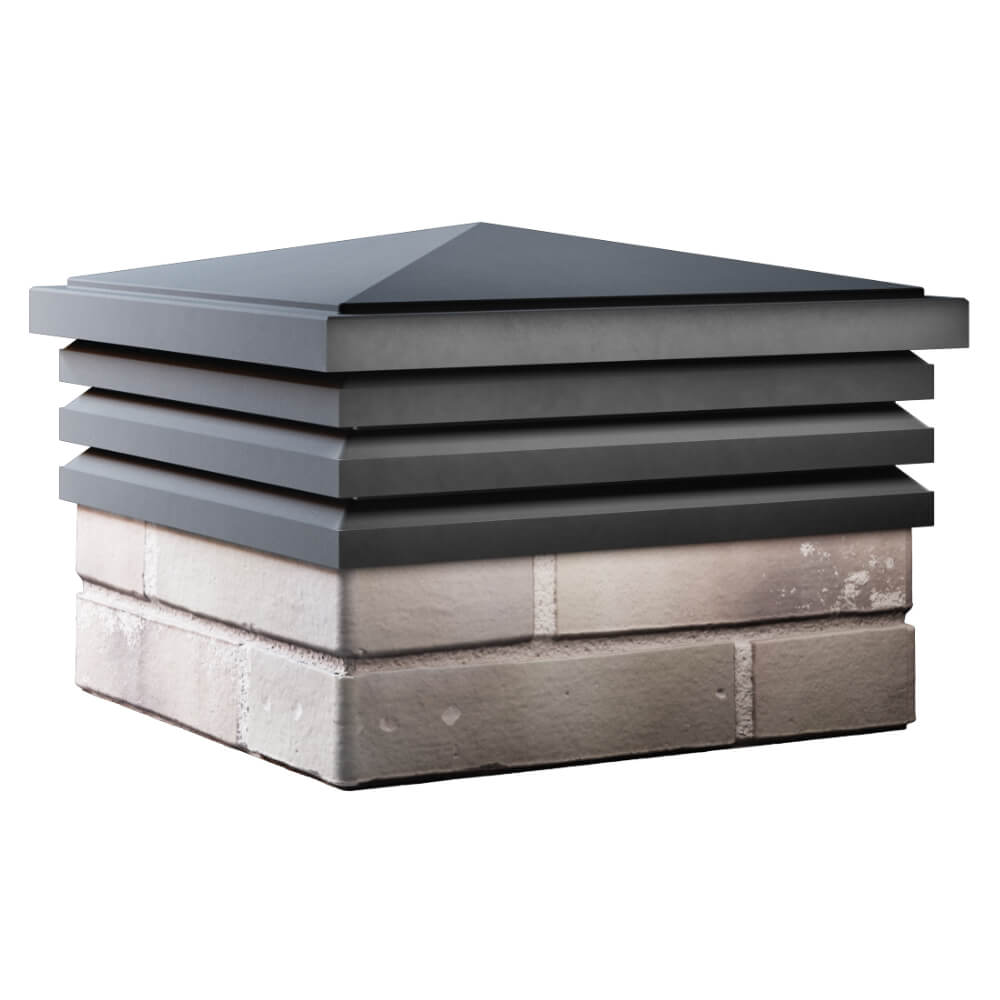 Колпак Zking Бона ХайТек Серый на столб 1.5х1.5 кирпича (385х385мм) в Бийске фото