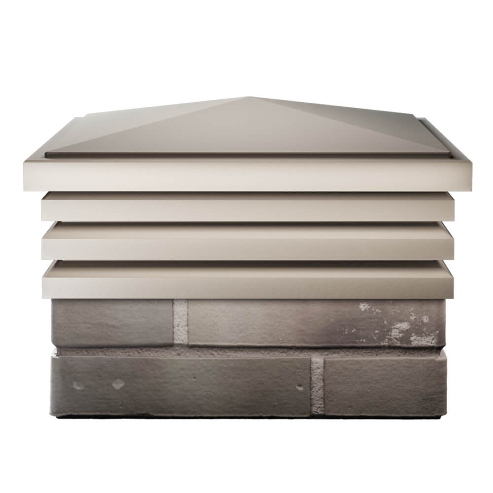 Колпак Zking Бона ХайТек Бежевый на столб 1.5х1.5 кирпича (385х385мм) Бийск фото