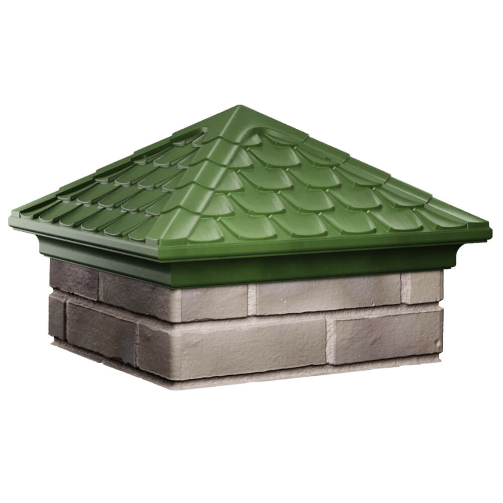 Колпак Zking Эльбрус Зеленый на столб 1.5х1.5 кирпича (385х385мм) в Бийске фото