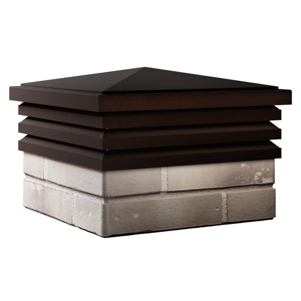 Колпак Zking Бона ХайТек Коричневый на столб 1.5х1.5 кирпича (385х385мм) в Бийске фото