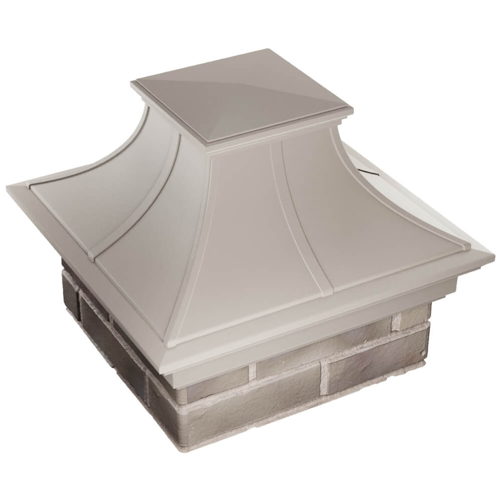 Колпак Zking Монблан Премиум Бежевый на столб 1.5х1.5 кирпича (385х385мм) в Бийске фото